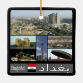 zIQ003バグダッド、イラク、中東、アジア、 セラミックオーナメント (裏面)