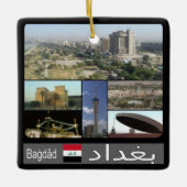 zIQ003バグダッド、イラク、中東、アジア、 セラミックオーナメント (正面)