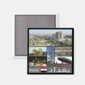 zIQ003バグダッド、イラク、中東、アジア、冷蔵庫 マグネット (正面/裏面)