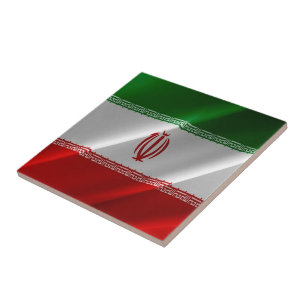 zIR002 イランの国旗を振るイラン タイル