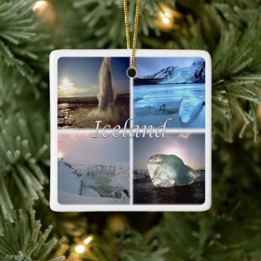 zIS002アイスランド， セラミックオーナメント (ツリー)