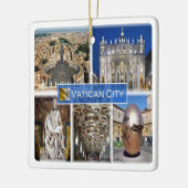 zIT000ローマバチカン市。セントピーター広場 セラミックオーナメント (左)