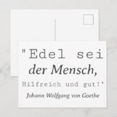Zitat Goethe Edel sei der Mensch ポストカード (正面/裏面)