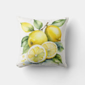Zitronen - Aquarell-Design | Kissen クッション (正面)