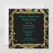 ZIZZAGOデザインファブルースジャード金ゴールドダマスクパーティー2 招待状 (裏面)