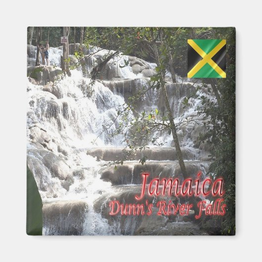 zJM007 JAMAICA,Dunn's River滝，アメリカ，冷蔵庫 マグネット (正面)