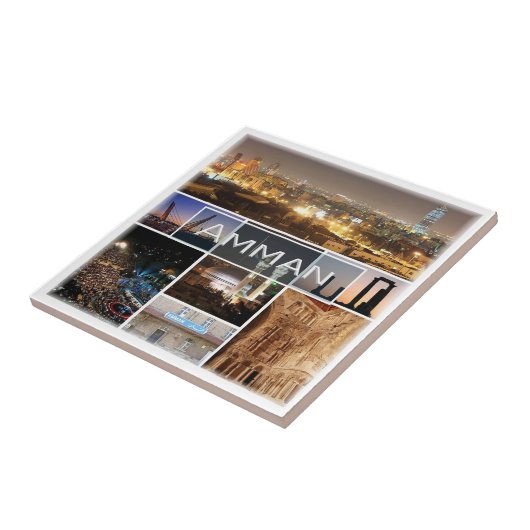 zJO005 AMMANパノラマ、ヨルダン、アジア、 タイル (側面)