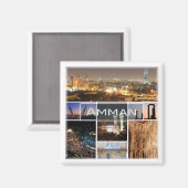 zJO005 AMMAN panorama, Jordan，アジア，冷蔵庫 マグネット (正面/裏面)