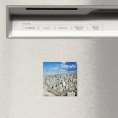 zJO008 AMMAN panorama, Jordan，アジア，冷蔵庫 マグネット (インサイチュ (食洗機))