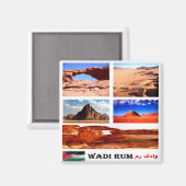 zJO015 WADI RUM，ヨルダン，アジア，冷蔵庫 マグネット (正面/裏面)