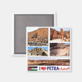 zJO020 i love PETRA, Jordan, Asia, 冷蔵庫 マグネット (正面/裏面)