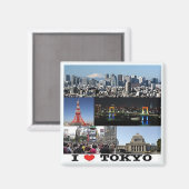 zJP003 i love TOKYO,日本,アジア,冷蔵庫 マグネット (正面/裏面)