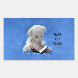 ZKAの長方形ステッ読カーにTeddy Bear時間 長方形シール