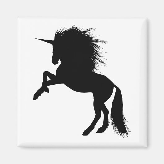 ZKA, 誇りを持った Black Unicorn Silhoutteファンタジーアニマル マグネット (正面)