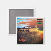zKE007 KENYA, Panorama，アフリカ，冷蔵庫 マグネット (正面/裏面)
