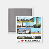zKE015 NAIROBI Love, Mosaic, Kenya，アフリカ，冷蔵庫 マグネット (正面/裏面)