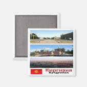 zKG003キルギスタモザイク，アジア，冷蔵庫 マグネット (正面/裏面)