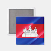 zKH002カンボジア国旗カンボジア、冷蔵庫 マグネット (正面/裏面)