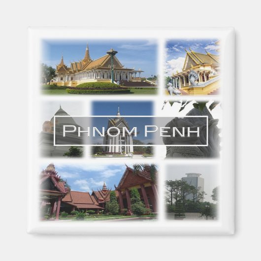 zKH004 PHNOM PENH，カンボジア，アジア，冷蔵庫 マグネット (正面)