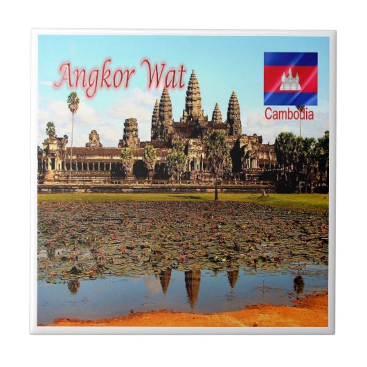 zKH005 ANGKOR WAT、カンボジア、アジア、 タイル (正面)