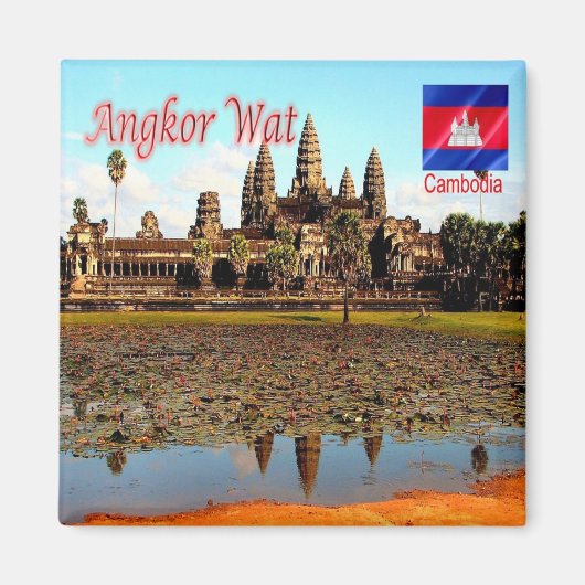 zKH005 ANGKOR WAT、カンボジア、アジア、冷蔵庫 マグネット (正面)