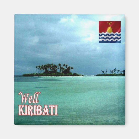 zKI005 WELL, Atoll, KIRIBATI，オセアニア，冷蔵庫 マグネット (正面)