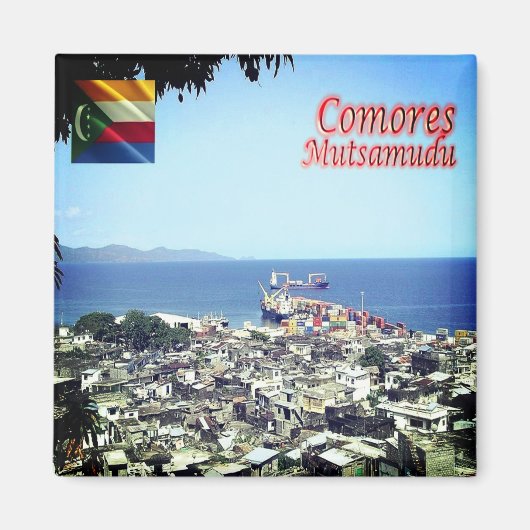 zKM009 MUTSAMUDU,コモロ,アフリカ,冷蔵庫 マグネット (正面)