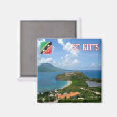 zKN006 SAINT KITTS View, Saint Kitts Nevis,冷蔵庫 マグネット (正面/裏面)