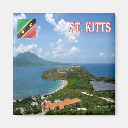 zKN006 SAINT KITTS View, Saint Kitts Nevis,冷蔵庫 マグネット (正面)