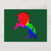ZKOA誇りを持ったステインガカラフルラスデザインのユニコーン ポストカード (正面)
