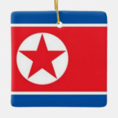 zKP001北朝鮮FLAG北朝鮮， セラミックオーナメント (正面)