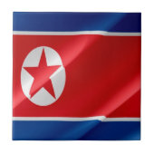 zKP002北朝鮮なびく北朝鮮国旗 タイル (正面)