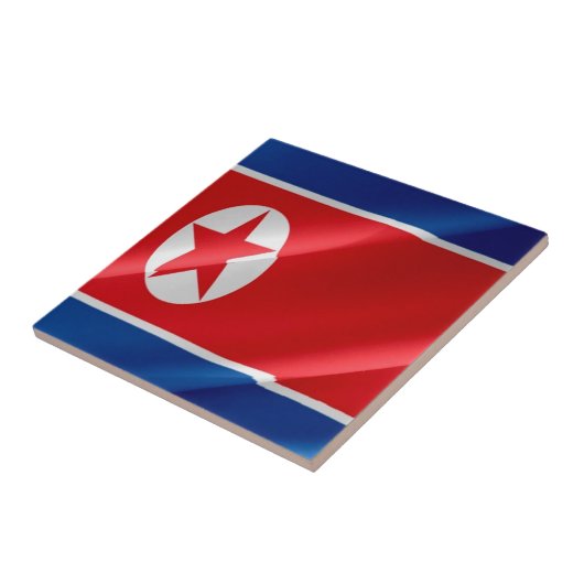 zKP002北朝鮮なびく北朝鮮国旗 タイル (側面)