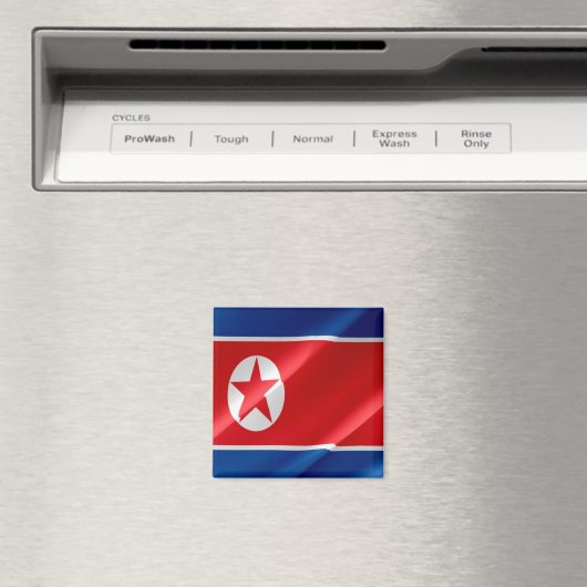 zKP002北朝鮮なびく国旗の北朝鮮冷蔵庫 マグネット (インサイチュ (食洗機))