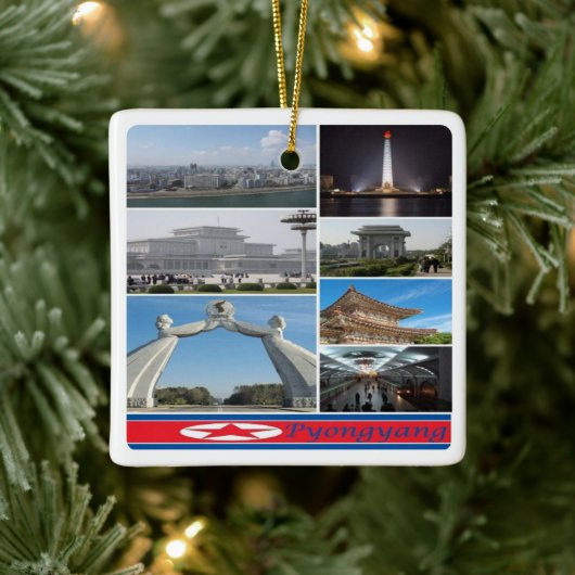 zKP003平壌、北朝鮮、 セラミックオーナメント (ツリー)