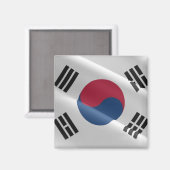 zKR002韓国なびく国旗韓国冷蔵庫 マグネット (正面/裏面)