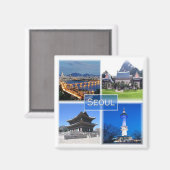 zKR003 SEOUL，韓国ROK，アジア，冷蔵庫 マグネット (正面/裏面)