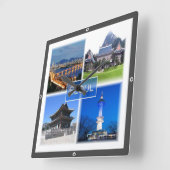 zKR003 SEOUL, South Korea ROK,アジア, スクエア壁時計 (傾斜)