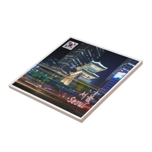 zKR007 NAMDAEMUN at nightソウル,韓国, タイル (側面)