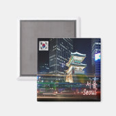 zKR007 NAMDAEMUN at night SEOUL, South Korea,  マグネット (正面/裏面)