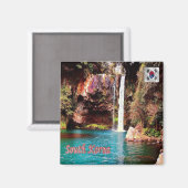 zKR009 Waterfall JEJU ISLAND, South Korea, Fridge マグネット (正面/裏面)