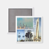 zKW003クウェートモザイク，アジア，冷蔵庫 マグネット (正面/裏面)