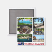 zKY002ケイマン諸島，モザイク，アメリカ，冷蔵庫 マグネット (正面/裏面)