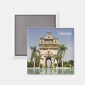 zLA004 VIENTIANE，ラオス，アジア，冷蔵庫 マグネット (正面/裏面)