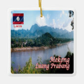 zLA006 LUANG PRABANGメコン、ラオス、アジア、冷蔵庫 セラミックオーナメント (正面)