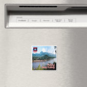 zLA006 LUANG PRABANGメコン、ラオス、アジア、冷蔵庫 マグネット (インサイチュ (食洗機))