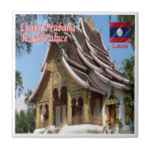 zLA007仏教寺院、Luang Prabang Laos、 タイル (正面)