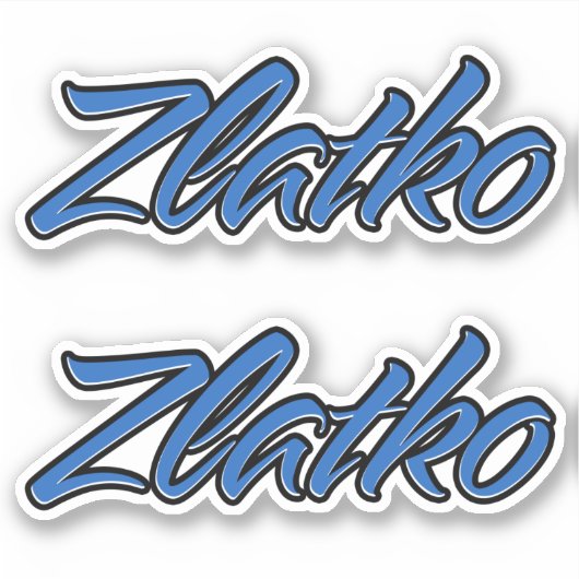 Zlatko Name blue Aufkleber Sticker Stickerset シール (正面)