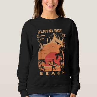 Zlatni Rat Beach Sunset Summer Vacation Vintage So スウェットシャツ