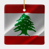 zLB002なびくレバノン国旗レバノン, セラミックオーナメント (裏面)